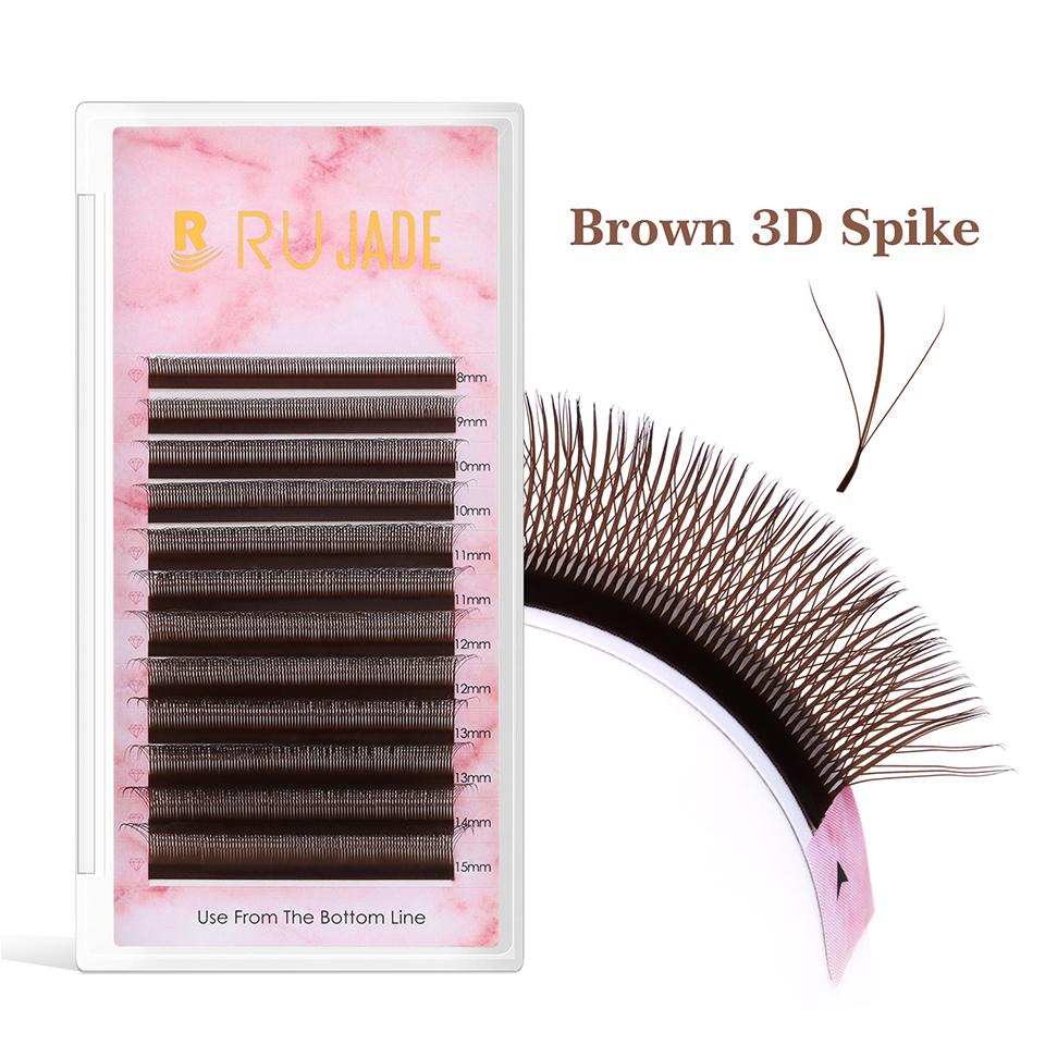 AGUUD 5D W Clover Lash Extension Premade Fans 5D Shape Blooming Lashes Brown 4DW Eyelash Extension Lightweight 2D-V Shaped Lash