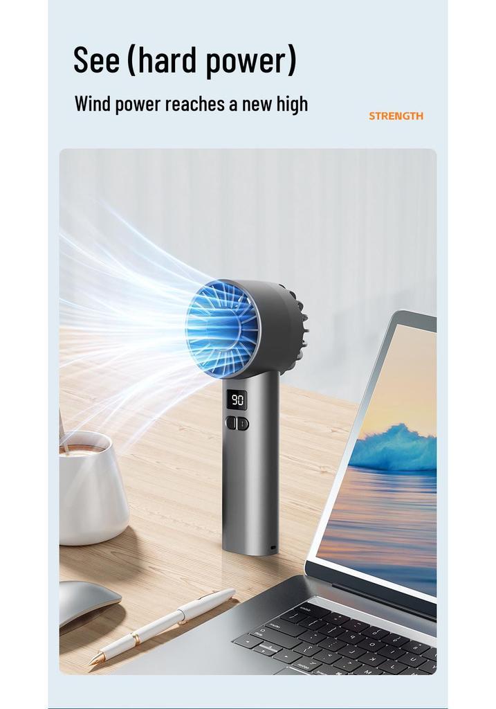 JK107 Handheld Fan: Ultra-long Battery, Powerful Cooling, 100-Speed Ice-feel Breeze