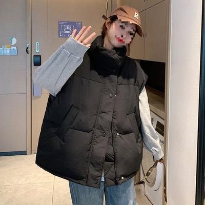 Autumn and Winter Down Cotton Waistcoat Women's Loose Vest Waistcoat Cotton Sleeveless Waistcoat