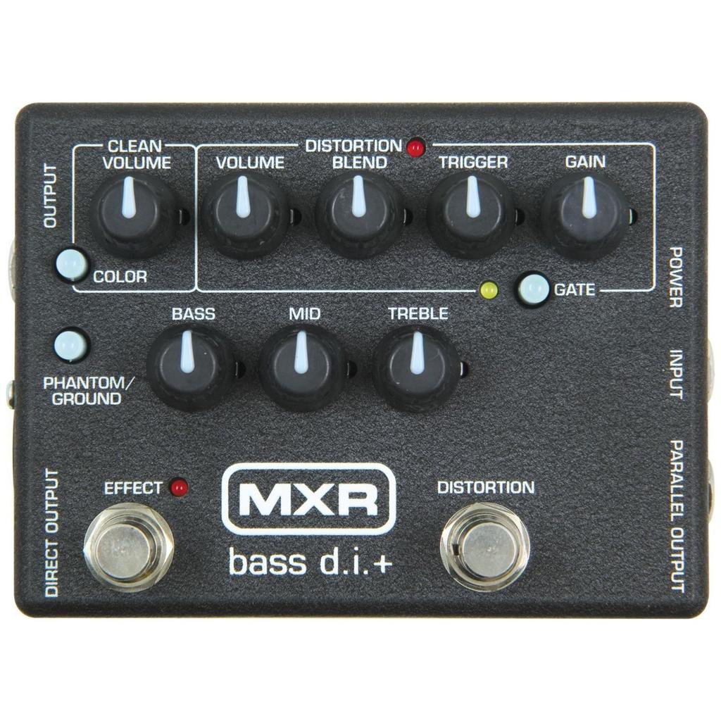 MXR M80 Bass Bass Guitar Preamp Distortion Pedal with Distortion Noise XLR Direct and Two Instrument Cables D.I.+ Foot-Switchable Channel, Gate, Out,