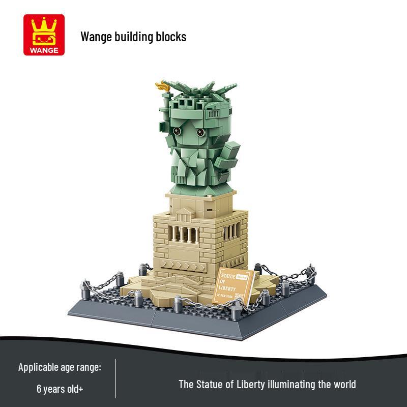 Free Shipping WanGe 4210 World-Famous Buildings Street View Building Blocks Educational Toys for Children Ornaments 40*25*8.7