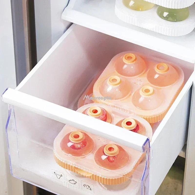 Silikon Isbollsmakare Stor 6,5 cm 3D Stor Rund Sfär Highballs Isform Kubformbricka för Whiskey Cocktail Barverktyg