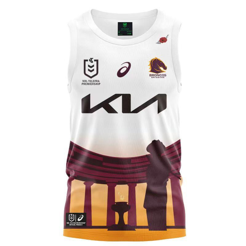 NRL Brisbane Broncos Womens Rugby T-Shirt Polo Tank Top Kids Sports Casual Shirt