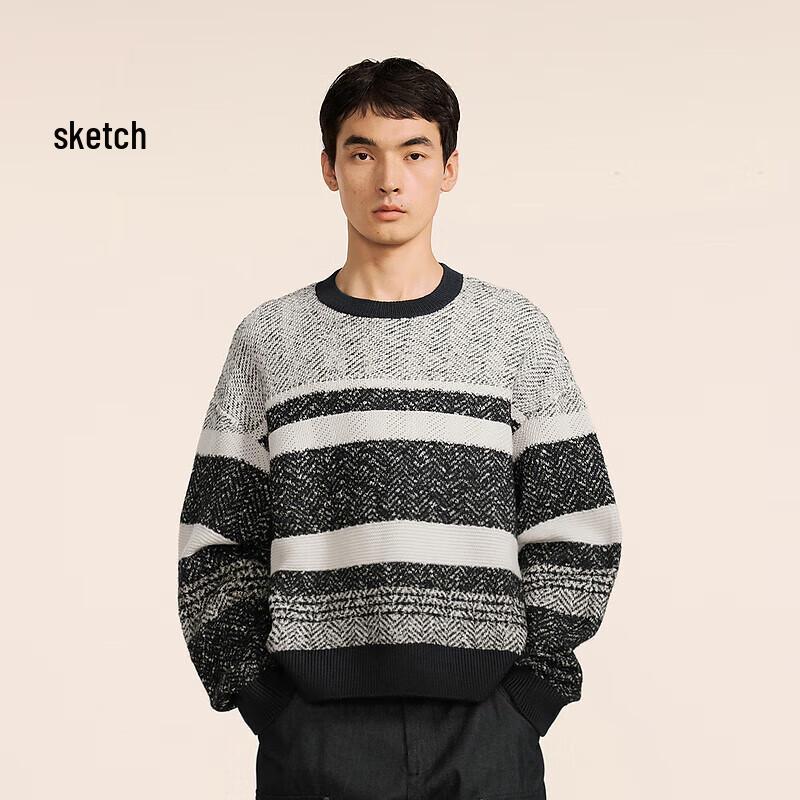 

CROQUIS Men s H-Shape Round Neck Casual Long Sleeve Sweater XS