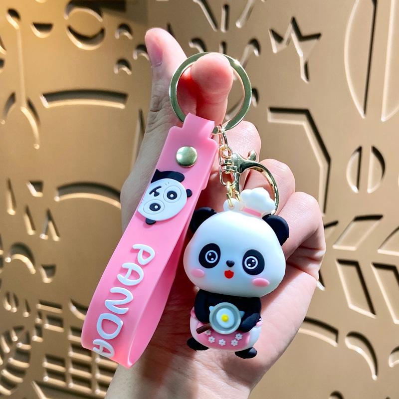 Cute Cartoon Panda Keychain Pendant for Bags & Cars