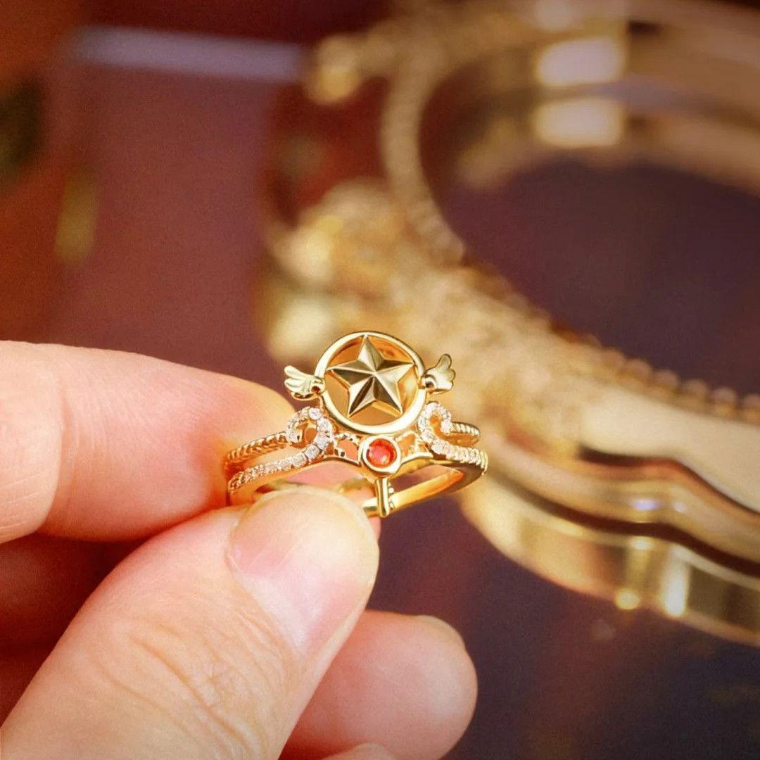 Sakura Magical Girl Anime Cosplay Ring - Cute & Unique Design for Women Standard Size