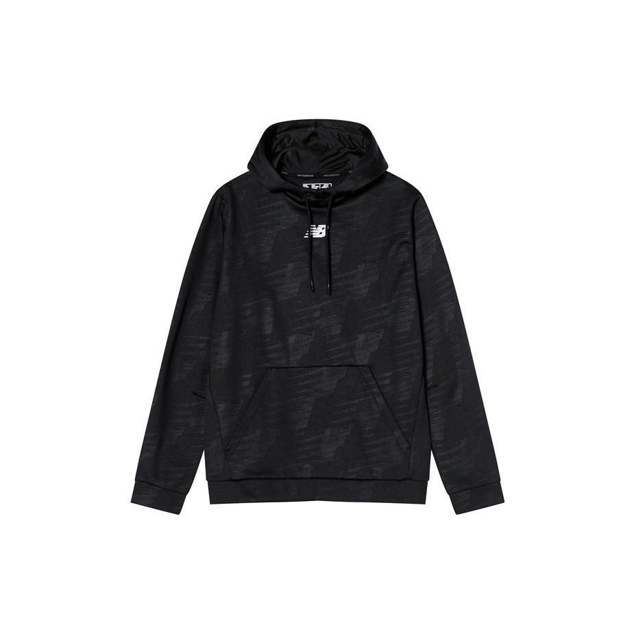 New Balance Essentials Allover Print Hoodie Asia Sizing  Black  Men s AMT93023-BK XS