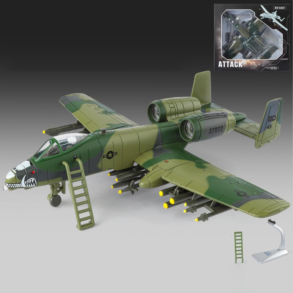 Miniatur 1/72 Thunderbolt II A-10 Warthog Hog Legierung Druckguss Neues Kampfflugzeug Modell Ornamente Ton & Licht Serie Kindergeschenk