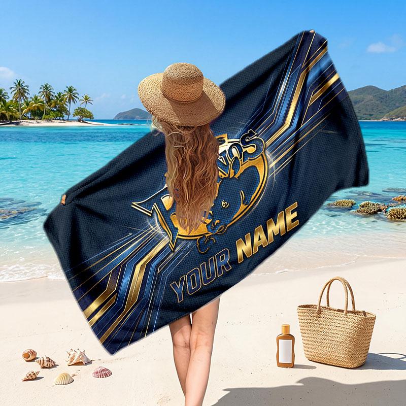 Leeds Rhinos Personalisiertes Namens-Text-Strandtuch, Weiches Saugfähiges Handtuch Strand Pool Reise Persönliches Geschenk