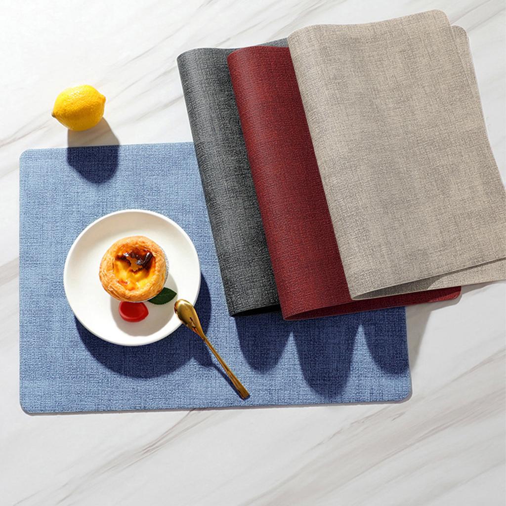 Cloth Placemat Faux Leather Table Mat Waterproof Oil-proof Non-slip Dinning Pad for Home Hotel