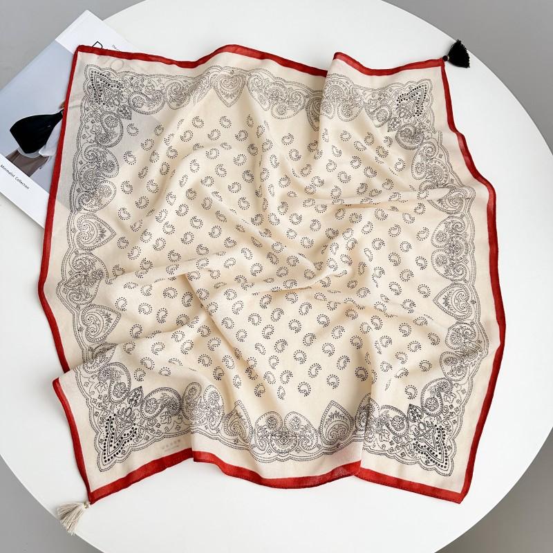 Vintage Korean Style Tassel Versatile Fashion Women Square Neck Scarf