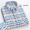 Spring and Autumn Men's Pure Cotton Long Sleeved Shirts for Middle and Youth Leisure All Cotton Oxford Plaid Plus Size Shirts