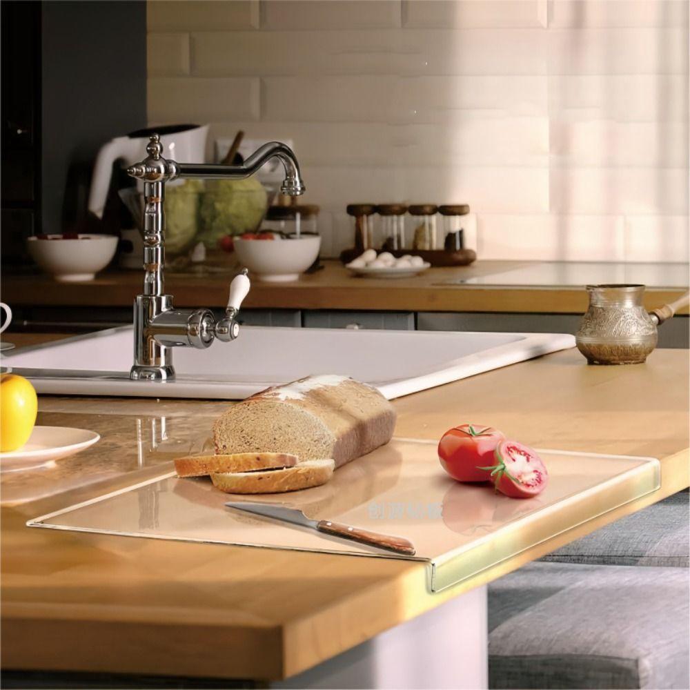 Transparent/Black Chopping Board Bending Edge Countertop Protector Kneading Board Restaurant