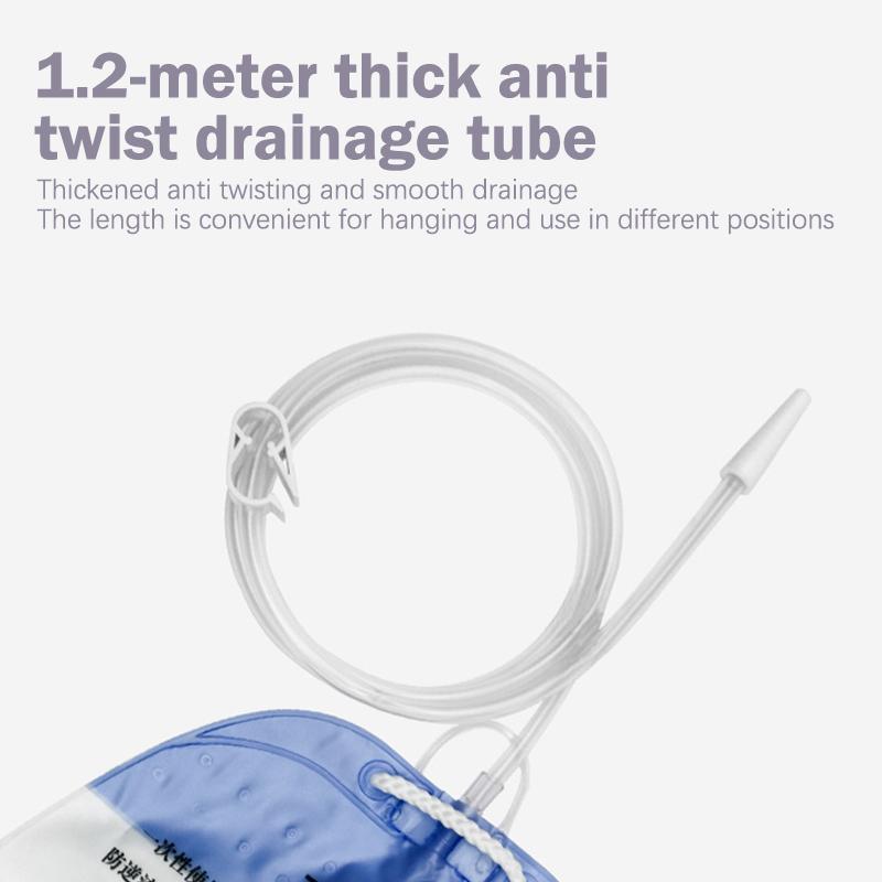 Dış Mekan Tek Kullanımlık Steril İdrar Torbası Pvc Saklama İdrar Drenaj Torbası Çapraz Vanalı Kateterli İdrar Toplama Torbaları