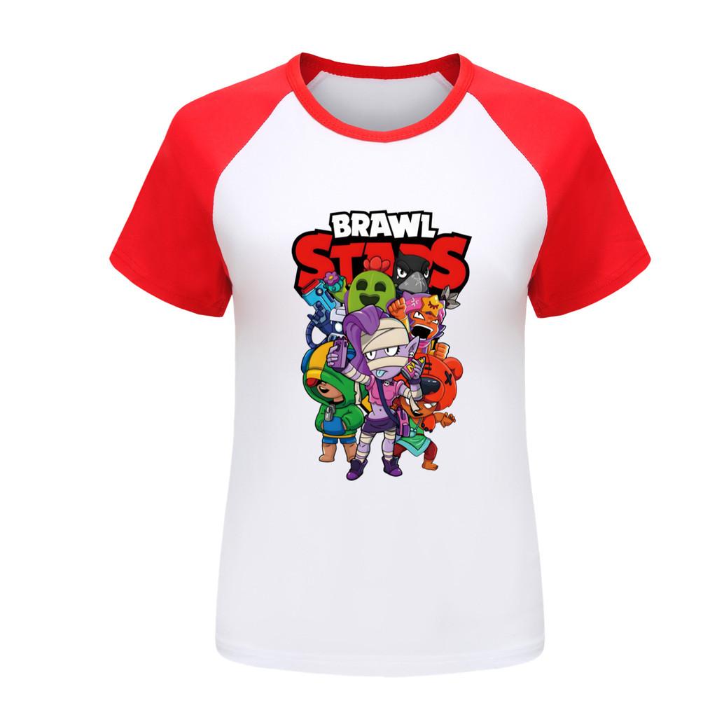 4094 חולצת טריקו ראגלן מודפסת Brawl Stars לבנים ובנות