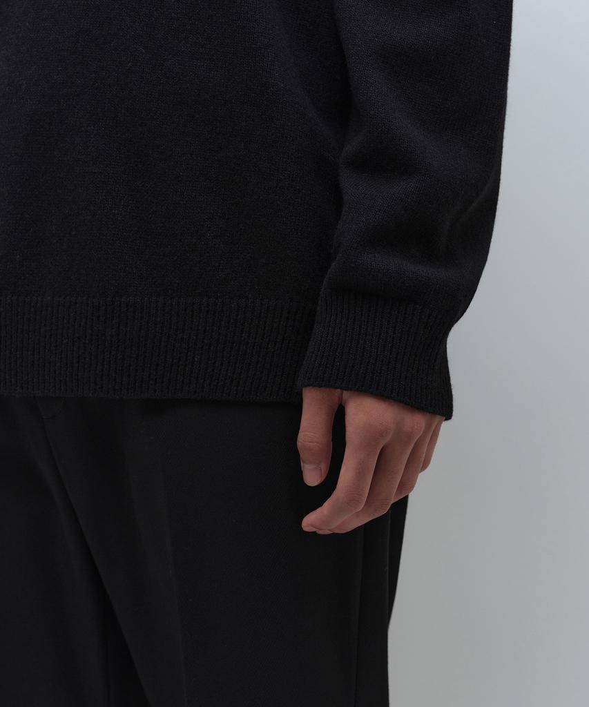 MUSINSA STANDARD [Victoria Wool] Minimal Collared Knit [Black]