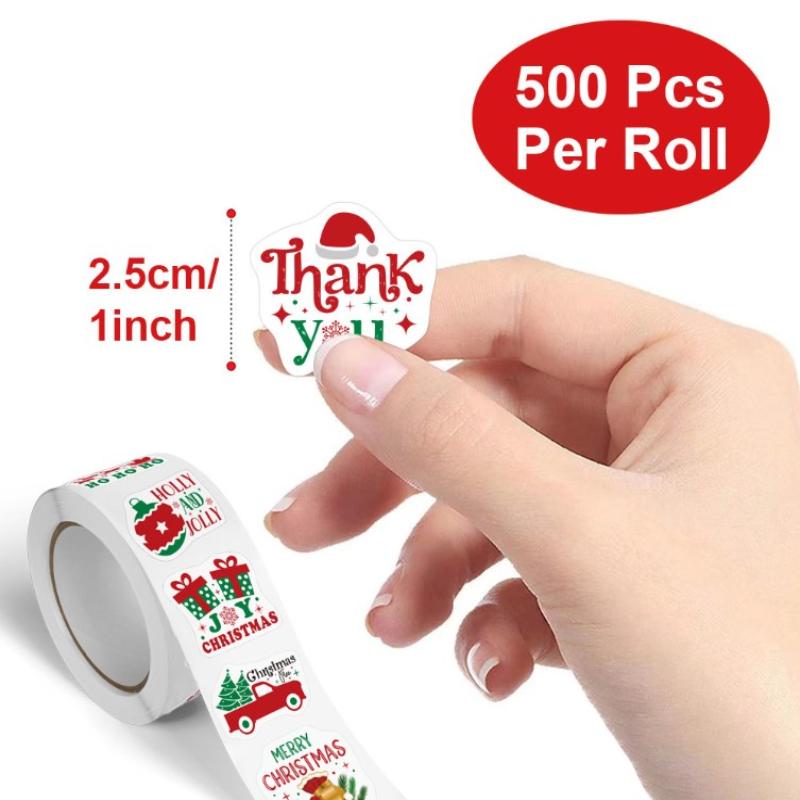 500Pcs Merry Christmas Gift Stickers Irregular Seal Labels Sticker For Gift Baking Package Envelope Stationery Decor