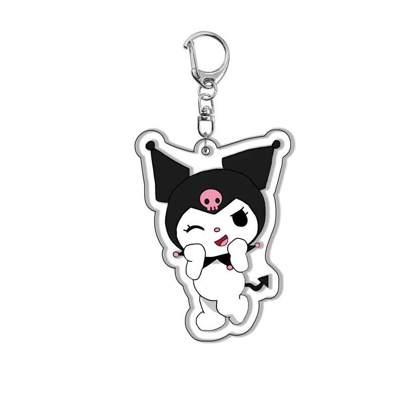 Pink Cat Sanrio Hello Kitty Acrylic Keychain Cute Pendant Charm for Bag Purse Phone Laptop Decoration Gift 55mm