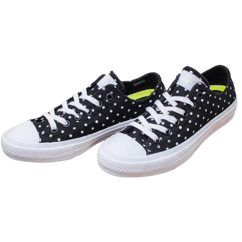 Converse Chuck Taylor All Star II Comfortable Versatile Low Top Canvas Shoes Women sneakers Black White 555803C