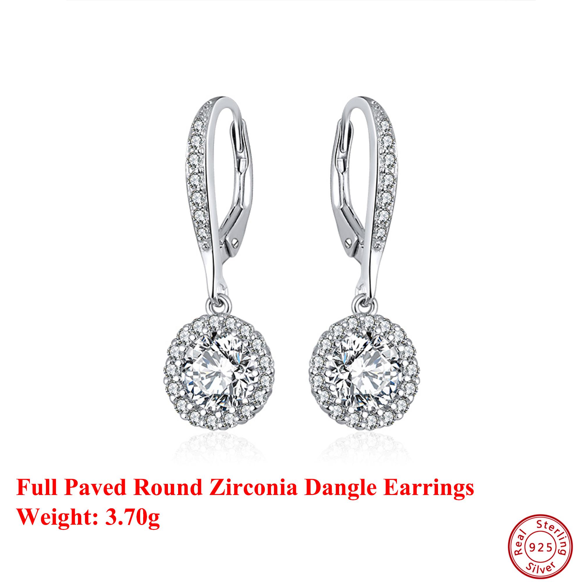 

Effie Queen S925 Silver Rhodium Plated Zirconia Dangle Earrings Luxury Jewelry for Women Drop Earring 2026 Trend Earrings SE243 серебряный