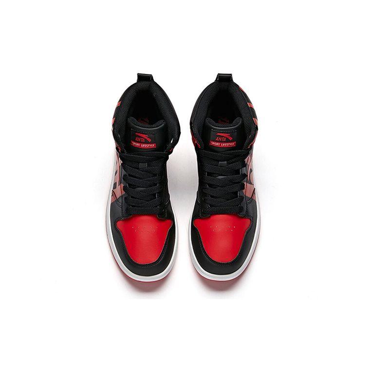 Anta Trendy Casual Non-Slip High-Top Skate Shoes Men sneakers Black Red White 91648060-15