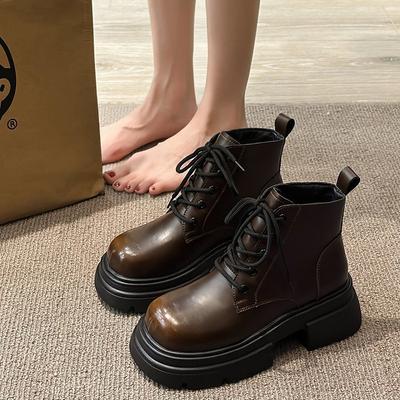 Stiefel Damen Modische und Bequeme Sommerstiefel mit Dünn Dicker Sohle und Rock Retro Kurze Stiefel