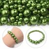 50-1000pcs Round ABS Imitation Pearl Beads Army Green Loose Spacer Beads With Hole For Jewelry Making DIY Bracelets Necklace