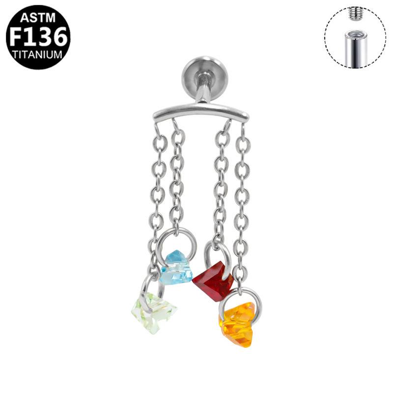 G23 Titanium Alloy Long Pendant Piercing Jewelry - Personalized Fashion Ear Stud Earring