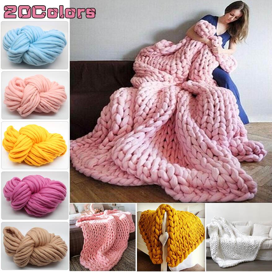 Buy DIY Roving Knit Blanket Chunky Wool Yarn Super Bulky Arm Knitting