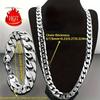 2pcs/set Stainless Steel Women Men's Necklace And Bangle Set, Hip Hop Punk Couple Chain