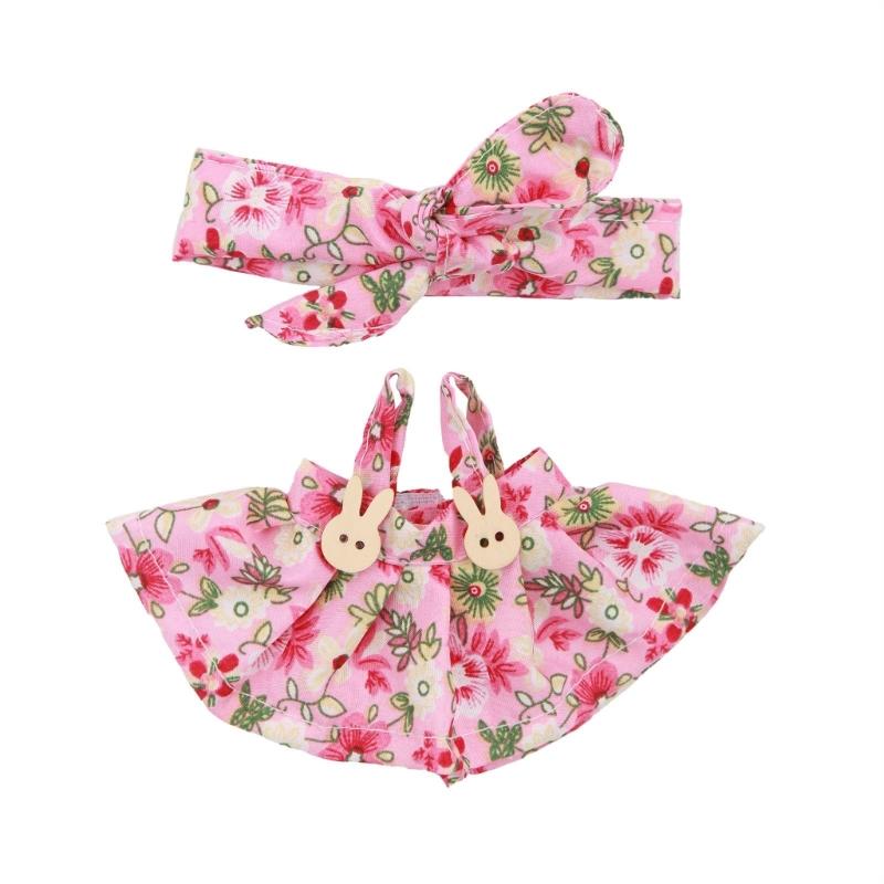 Fashionable Doll Clothes for 17cm Figure Dolls with Bowknot Hairband and Skirt Suitable for Adult Kids Doll Display