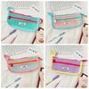Retro Color Transparent Pencil Bag Nylon Zipper Stationery Bag Portable Mesh Pencil Case  Outdoor