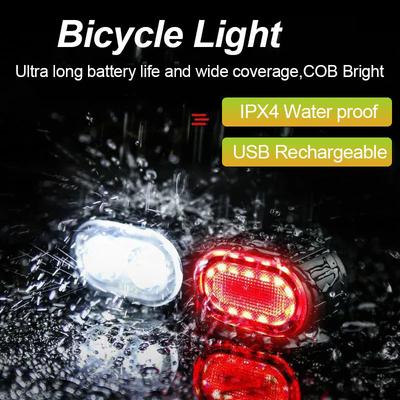 Front Rear Bike Lights Rechargeable Bicycle Cycling USB Flashlight for Bicycle Lighting Front/Rear/Set Bike Lantern Accessories
