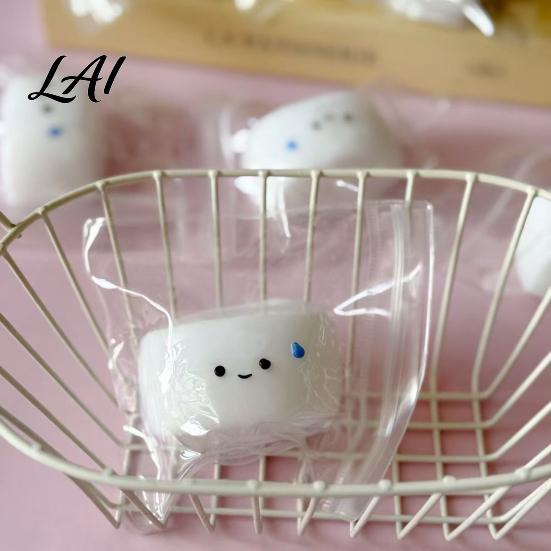 Cartoon Bun Squeeze Toy 1/2/3Pcs Expression White Steamed Sensory Pinch Desk Stress Reliever Fidget Focus Work Study Relief Hand Relaxation