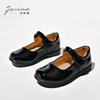 New Girls Black Leather Shoes Children's Wedding Patent Leather Princess Kids Student School Shoe Flat Fashion Shoe