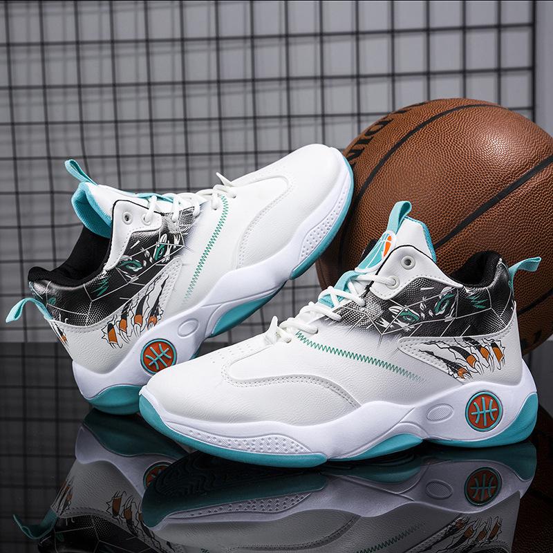 Foreign trade spring new light and breathable middle help basketball shoes youth running shoes platform sports men's shoes