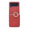 "Samsung Z Flip 4/5 Leren Hoesje met Kaartsleuf en Standaard, Kalfspatroon"