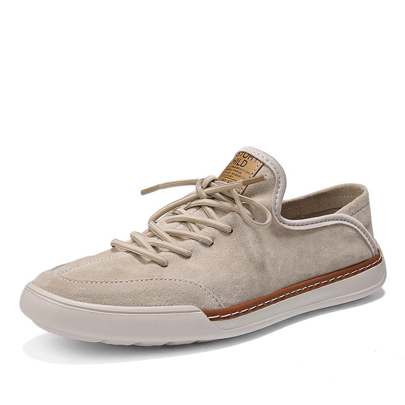 

2025 Новая мужская повседневная обувь Ручной работы Кожаные Лоферы на шнуровке Удобные Качественные Мокасины для вождения Уличная Нескользящая Обувь для ходьбы 44 бежевый