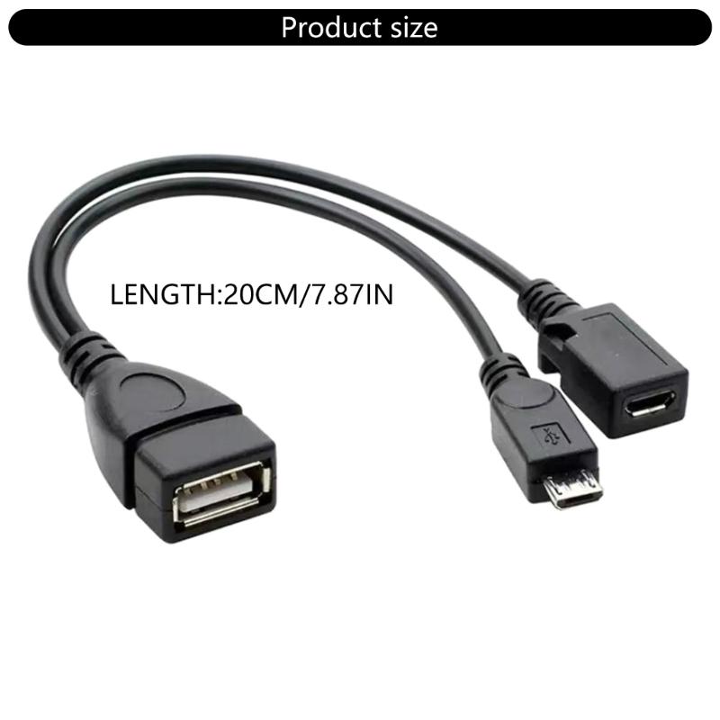 480Mbps Fast Speed Transmission OTG USB Female Splitter Adapter for Phone Tablet Replacement 20cm OTG Cable