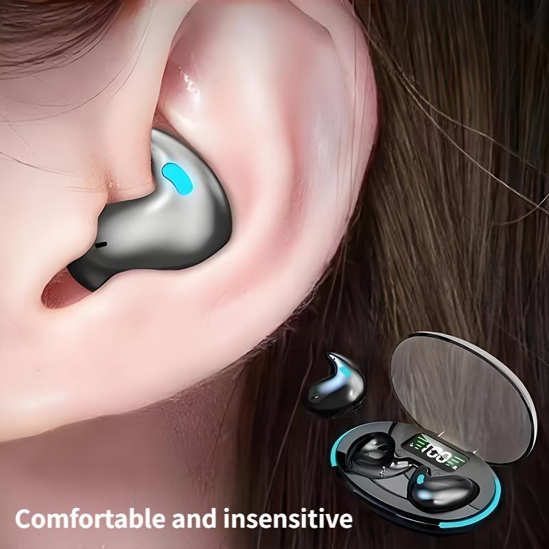 Auricolari Wireless Trasparenti, Batteria a Lunga Durata, Cuffie con Display Digitale Intelligente, Luce Respiratoria Cool, Indossabili Senza Dolore per Lungo Tempo