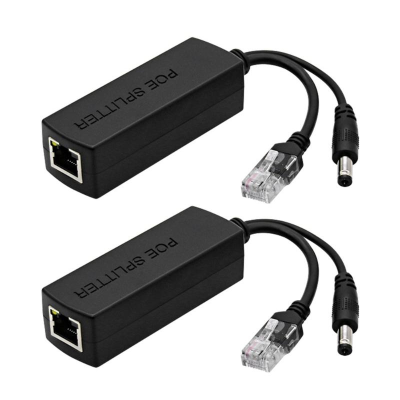 IEEE802.3af/at Compliant Power Over Ethernet Splitter 48V to 12V 1.2A Voltages Converters DC5.5x2.1mm Port POE Splitters