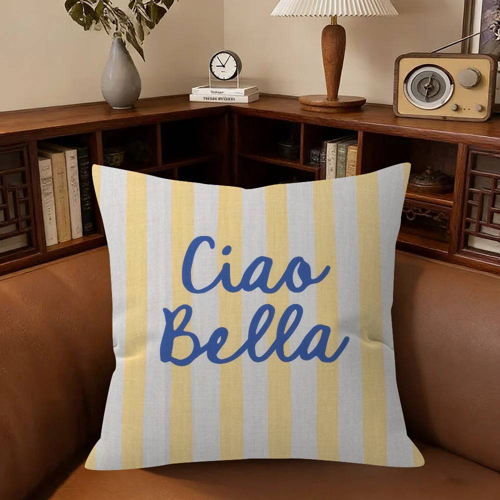 Ciao Bella Italian Quote Throw   Cushion Cover Car Throw Pillow Case For Sofa Car Christmas Gift