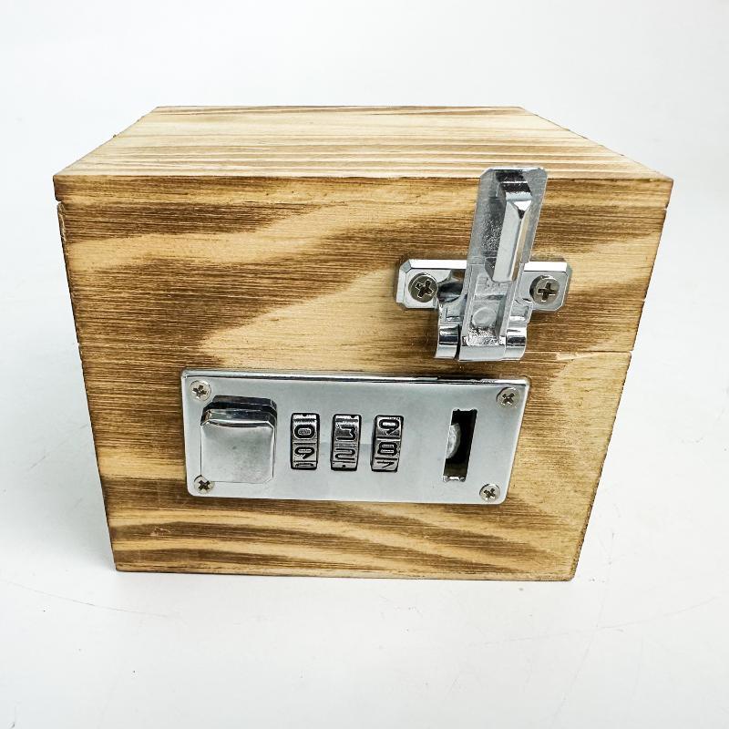 Key Safe Box Cash Box Bank With Secure Lock Pine Wood Jewelry Treasure Chest Unpainted Wood Small Wooden Box