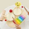 Wooden Music Table Toys For Baby Kids Xylophone Drum Shaker Set Montessori Tactile Educational Plaything For 6-18 Months Newborn Present