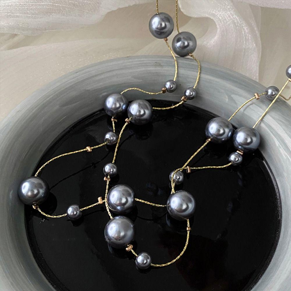 

Imitation Pearl Long Sweater Chain Tassel Pearl Beads Chain Sweet Pearl Necklace Party