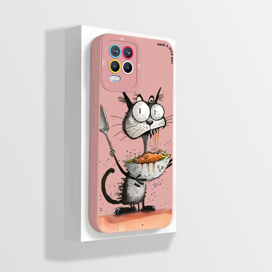 For Realme 8 Case Realme 8 5G Phone Case Realme 8i Case Realme 8 Pro 8s Aesthetic Cartoon Astronaut Square Shockproof Back Cover