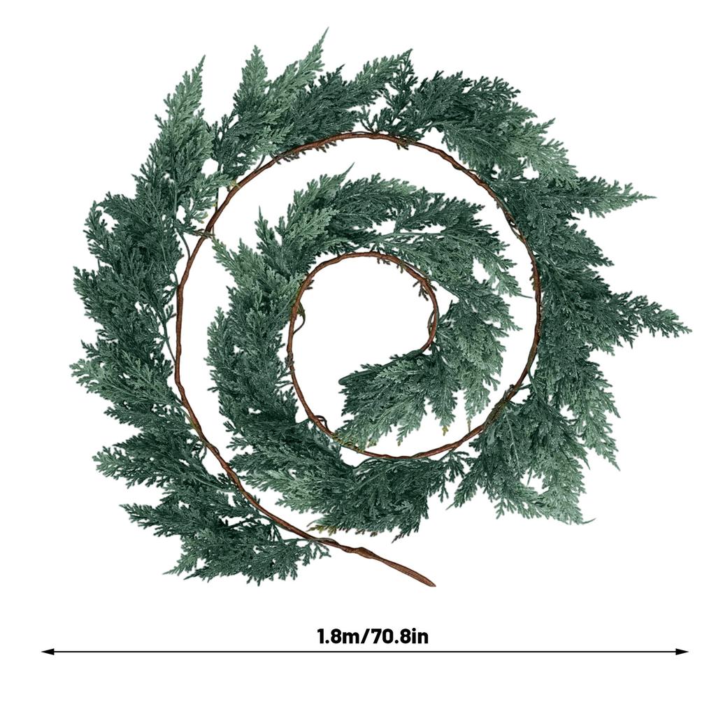 Christmas Cedar Garland Artificial Pine and Cypress Vine with Lights Christmas Table Curtain Outdoor Indoor Winter Decoration