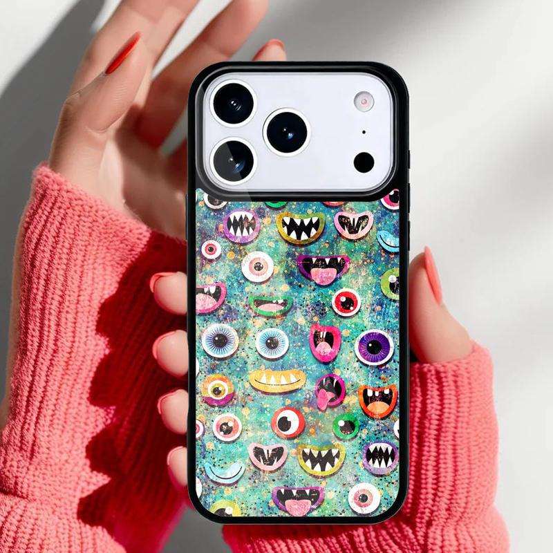 Halloween Scary Eyeball Phone Case for iPhone 17 16 15 14 13 Pro Max Back Cover for 12 11 Pro Coque