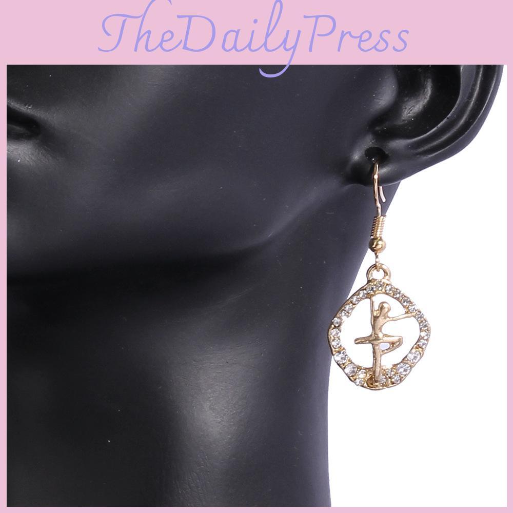 Trend Alloy Fashion Rhinestone Angel Dangle Earrings For Womens Style Casual