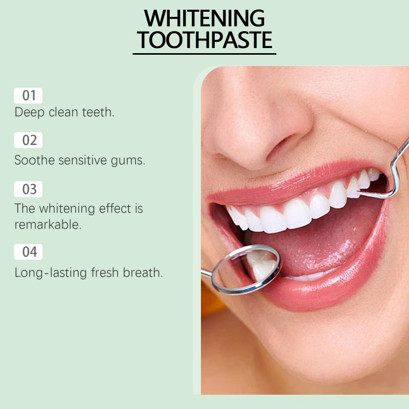 Whitening Toothpaste For Teeth Stain Removal, Fresh Breath, Plaque Control, Mint Flavor, Gentle Clean, Oral Care